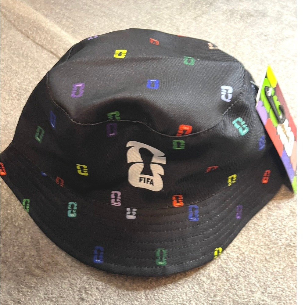 FIFA World Cup 2026 Official Licensed Bucket Hat Black Multi Color Logo NWT